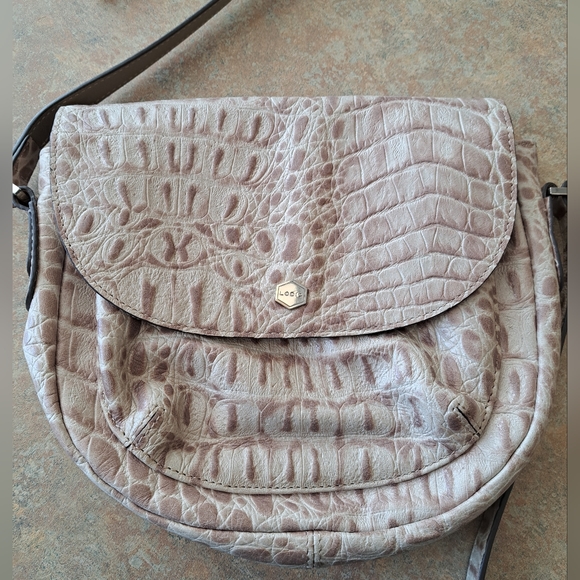 Lodis Cameron Beige croc Embossed leather crossbody - Picture 7 of 10